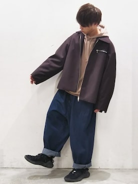 「DOOPZ（ドープス）のアイテム（ブルゾン）」を使った、miyagi さん（メンズ・161cm）の春コーディネート