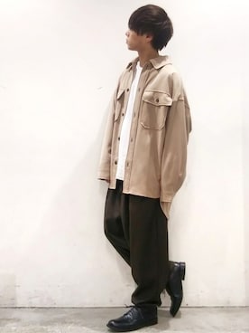 miyagi さんの「Drape Chief Petty Officer Shirts/ドレープCPOシャツ」を使ったコーディネート