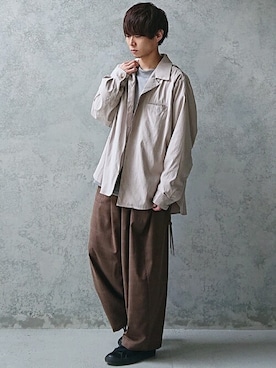 「CASPER JOHN（キャスパージョン）のアイテム（スウェット）」を使った、miyagi さん（メンズ・161cm）の冬コーディネート