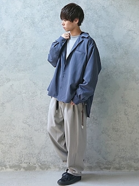 「CASPER JOHN（キャスパージョン）のアイテム（スウェット）」を使った、miyagi さん（メンズ・161cm）の冬コーディネート
