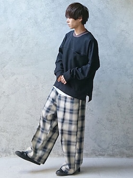 「CASPER JOHN（キャスパージョン）のアイテム（スウェット）」を使った、miyagi さん（メンズ・161cm）の冬コーディネート
