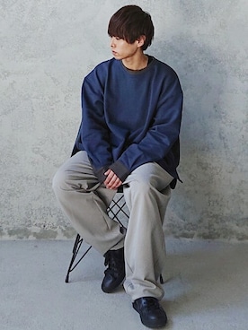「CASPER JOHN（キャスパージョン）のアイテム（スウェット）」を使った、miyagi さん（メンズ・161cm）の春コーディネート