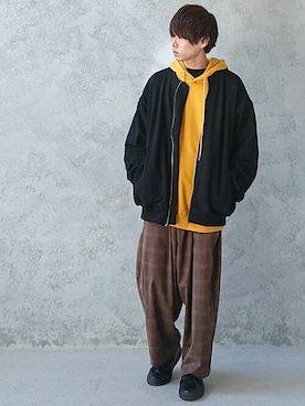 「FEKETE（フェケテ）のアイテム（ブルゾン）」を使った、miyagi さん（メンズ・161cm）の春コーディネート