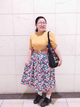 「アイテム（イヤリング）」を使った、三女ハルエさん（レディース・150cm・20代）の夏コーディネート