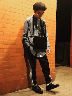 「WORLD WORKERS（ワールドワーカーズ）のアイテム（トップス）」を使った、もんたさん（メンズ・163cm）の春コーディネート