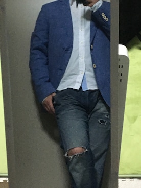 「DIESEL（ディーゼル）のメンズ デニム パンツ（デニムパンツ、ブルー系）」を使った、hiroさん（メンズ・161cm）の春コーディネート