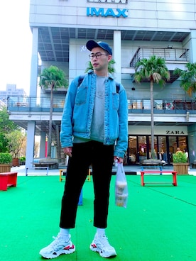 「FILA（フィラ）のアイテム（キャップ）」を使った、拾壹さん（メンズ・180cm）の冬コーディネート