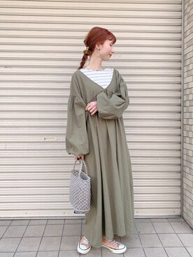 ワンピース ドレス グリーン系 を使った人気ファッションコーディネート Wear
