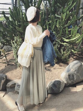 「Supreme.La.La.（シュープリームララ）のアイテム（スカート）」を使った、kenny さん（レディース・157cm）の春コーディネート