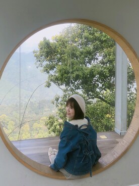 「REDYAZEL（レディアゼル）のアイテム（デニムジャケット）」を使った、kenny さん（レディース・157cm）の春コーディネート