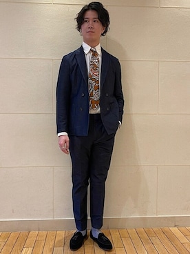 ネクタイ オレンジ 橙色系 コーディネート Zozotown