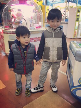 三兄弟さん（キッズ・100cm）の冬コーディネート