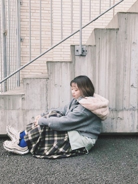 「sakishimatokyo（サキシマトーキョー）のアイテム（ブルゾン）」を使った、よしださきさん（レディース・158cm）の冬コーディネート