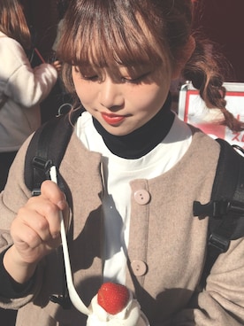 「sakishimatokyo（サキシマトーキョー）のアイテム（その他アウター）」を使った、よしださきさん（レディース・158cm）の冬コーディネート
