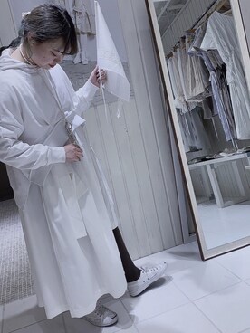 「sakishimatokyo（サキシマトーキョー）のアイテム（パーカー）」を使った、よしださきさん（レディース・158cm）の冬コーディネート