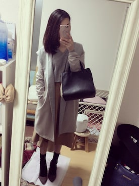 「COMME CA DU MODE（コムサデモード）のアイテム（スカート）」を使った、haruさん（レディース・157cm）の冬コーディネート