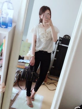 「earth music&ecology（アースミュージックアンドエコロジー）のアイテム（腕時計）」を使った、haruさん（レディース・157cm）の夏コーディネート