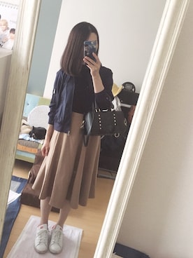 「COMME CA DU MODE（コムサデモード）のアイテム（ブルゾン）」を使った、haruさん（レディース・157cm）の秋コーディネート