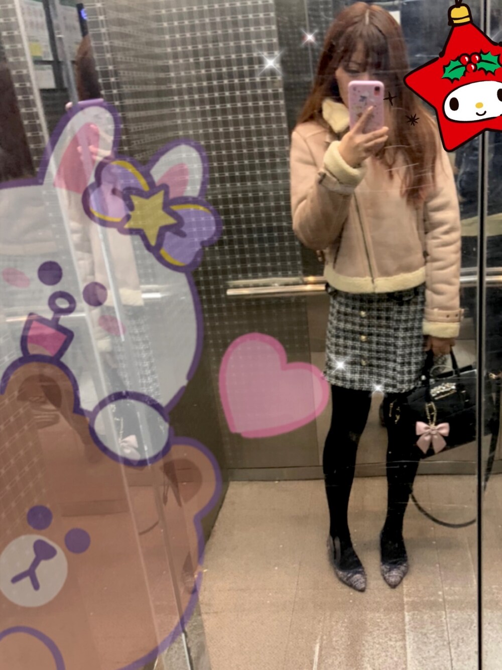「apuweiser-riche、JILL by Jillstuart、JILLbyJILLSTUART、titty&Co.、KOBE LETTUCE」｜「Apuweiser-richeのエコファームートンライダース（ライダースジャケット、ベージュ系）」を使った、asuka0202さん（レディース・160cm）の秋コーディネートの1枚目の写真