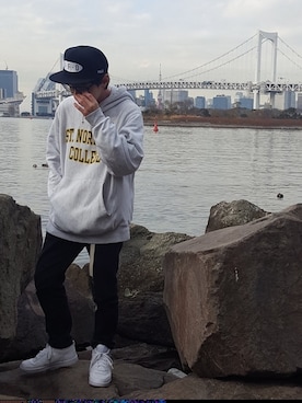 「PKCZ（ピーケーシーズー）のアイテム」を使った、うーのさん（メンズ・160cm）の冬コーディネート