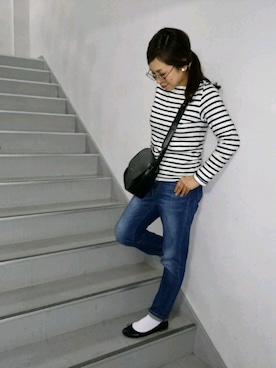 「アイテム（ヘアゴム）」を使った、umeさん（レディース・155cm）の春コーディネート