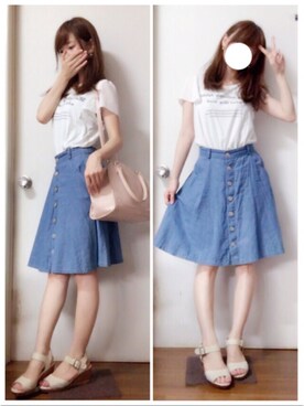 「4℃（ヨンドシー）のアイテム（バッグ）」を使った、ito *·⑅さん（レディース・154cm）の夏コーディネート