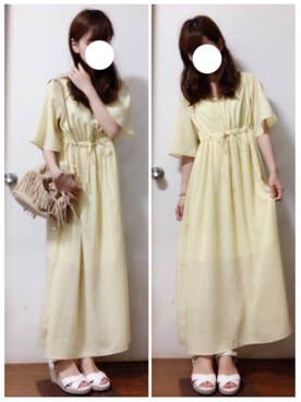 「amelier MAJESTIC LEGON（アメリエルマジェスティックレゴン）のアイテム（ワンピース/ドレス）」を使った、ito *·⑅さん（レディース・154cm）の秋コーディネート