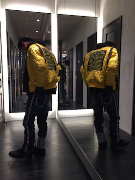 「DIESEL（ディーゼル）のアイテム（MA-1）」を使った、703さん（メンズ・173cm）の秋コーディネート