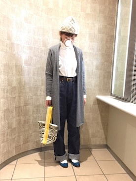「evam eva（エヴァムエヴァ）のアイテム（トップス）」を使った、koco.さん（レディース・156cm）の秋コーディネート