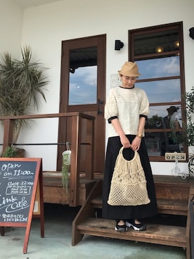 「キュロット」｜「アイテム（その他）」を使った、koco.さん（レディース・156cm）の夏コーディネート