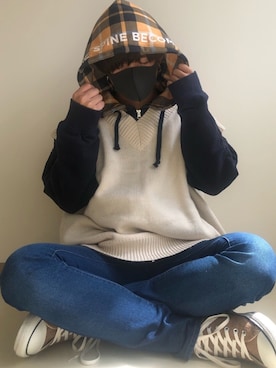 「classicalelf（クラシカルエルフ）のアイテム（ベスト）」を使った、Hiroさん（メンズ・162cm）の春コーディネート