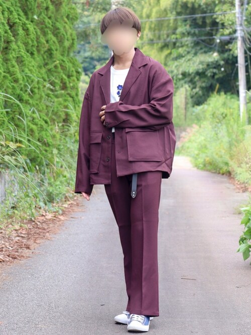 《美品》GU ジーユー セットアップ シャツジャケットパンツ 千鳥格子 XL