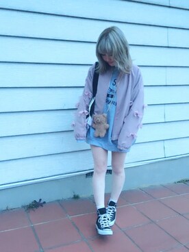 「網タイツ」｜「アイテム（PC・スマホグッズ/家電）」を使った、ゆきみさん（レディース・153cm）の春コーディネート