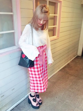 「薔薇」｜「アイテム（その他）」を使った、ゆきみさん（レディース・153cm）の春コーディネート