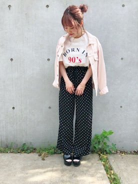 「merry jenny（メリージェニー）のアイテム（デニムジャケット）」を使った、ゆきみさん（レディース・153cm）の春コーディネート