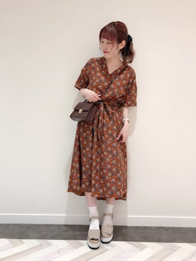「archives（アルシーヴ）のアイテム（シューズ）」を使った、ゆきみさん（レディース・153cm）の夏コーディネート
