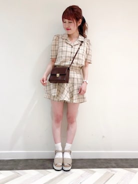 「archives（アルシーヴ）のアイテム（シューズ）」を使った、ゆきみさん（レディース・153cm）の夏コーディネート