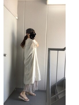 「ゆるゆる」｜「アイテム（ワンピース/ドレス）」を使った、≡さん（レディース・158cm）の春コーディネート