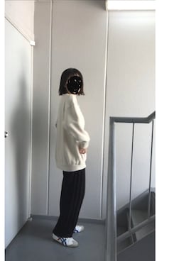 「リブニットパンツ」｜≡さん（レディース・158cm）の秋コーディネート