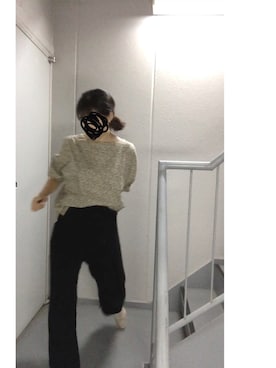 「リブニットパンツ」｜≡さん（レディース・158cm）の秋コーディネート