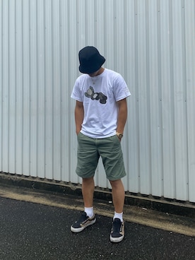 「ALIVE（アライブ）のアイテム」を使った、Shooさん（メンズ・171cm）の夏コーディネート