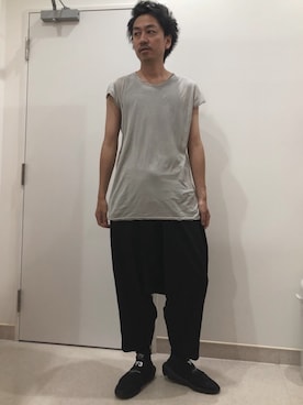 「DRKSHDW（ダークシャドウ）のアイテム（トップス）」を使った、ま〜し〜さん（メンズ・177cm）の春コーディネート