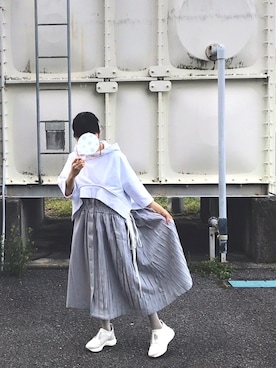 「sakishimatokyo（サキシマトーキョー）のアイテム（パーカー）」を使った、kyuiさん（レディース・148cm）の春コーディネート