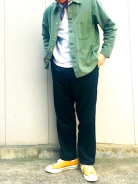 「アイテム（カバーオール）」を使った、kentaさん（メンズ・181cm）の春コーディネート