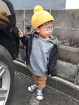 「1歳半」｜「アイテム（その他）」を使った、KeeeTさん（キッズ・80cm）の冬コーディネート