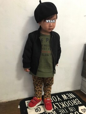 「PUMA」｜「アイテム（MA-1）」を使った、KeeeTさん（キッズ・80cm）の冬コーディネート