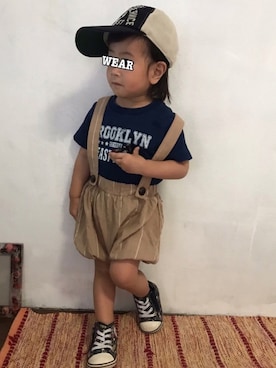 「LaStella（ラステラ）のアイテム」を使った、KeeeTさん（キッズ・80cm）の春コーディネート