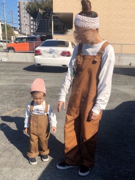 「FREAK'S STORE（フリークスストア）のアイテム（オールインワン・サロペット）」を使った、KeeeTさん（キッズ・90cm）の秋コーディネート