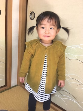 「1歳半」｜「アイテム（ワンピース/ドレス）」を使った、がーるさん（キッズ・80cm）の冬コーディネート