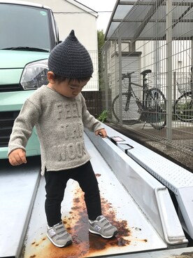 「1歳6ヶ月」｜「アイテム（ニットキャップ/ビーニー）」を使った、yitさん（キッズ・80cm）の秋コーディネート